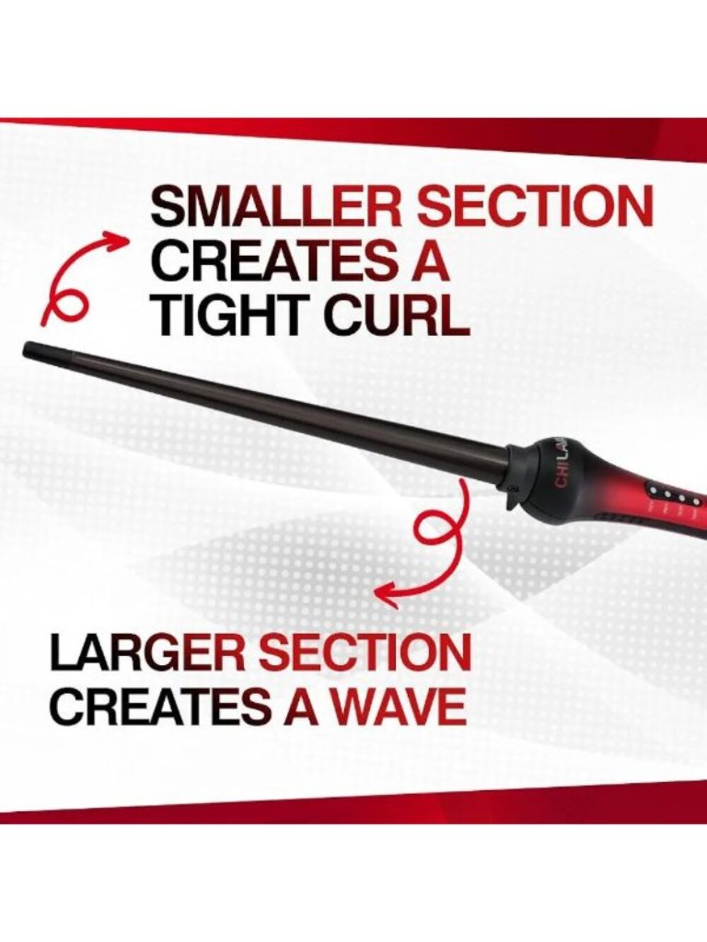 CHI Lava Tapered Curling Wand 3/8–3/4 Volcanic Ceramic Hair Styling Iron NIB - Picture 4 of 12